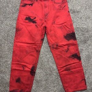 Hugo Boss Red and Black Straight Jeans